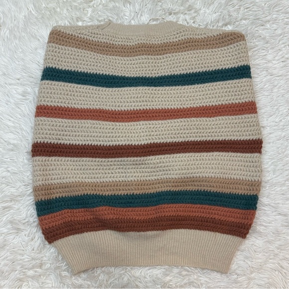 Altar'd State Striped Sweater - Cream, Teal, and Rust - Picture 4 of 4